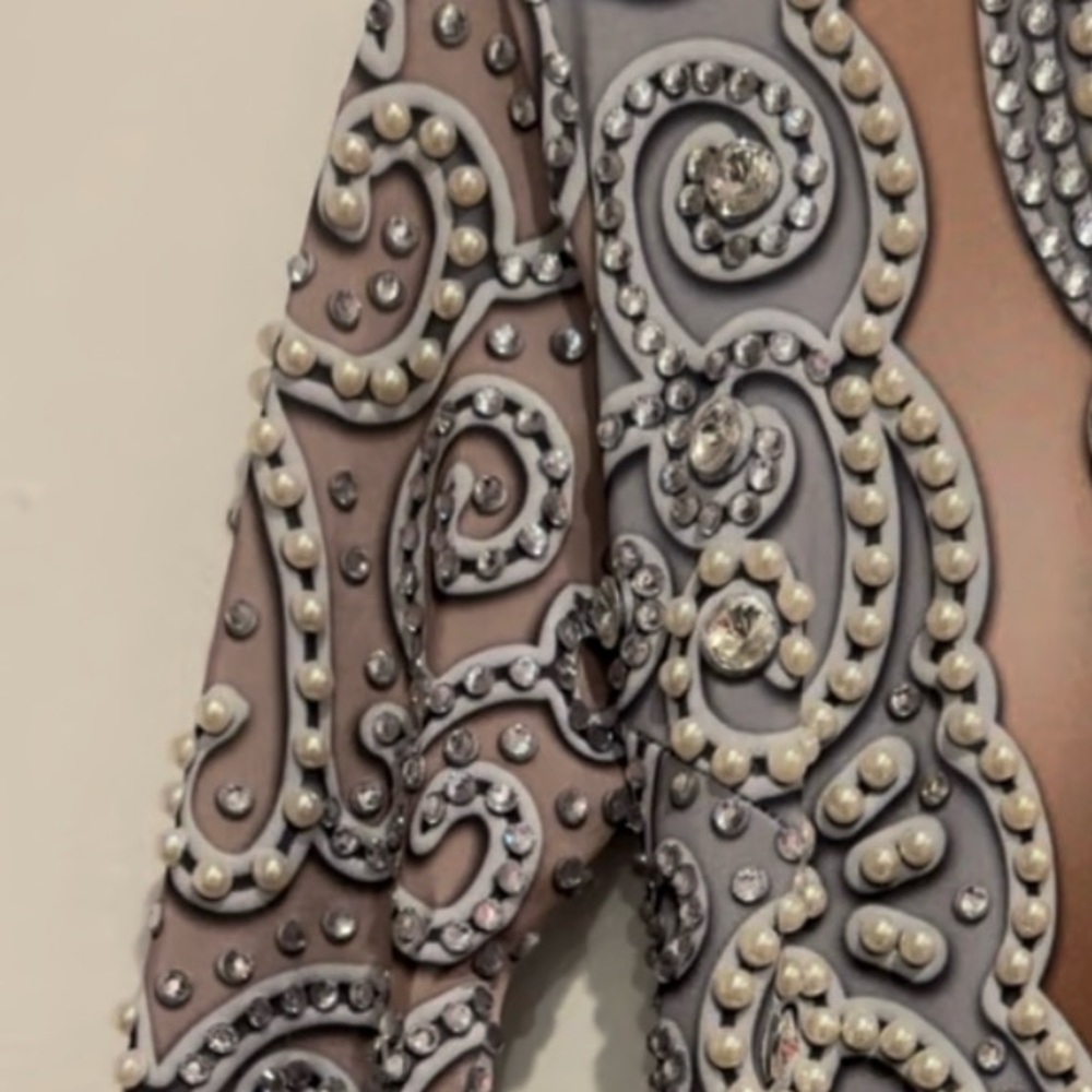Diamanté stretch rhinestone jumpsuit
